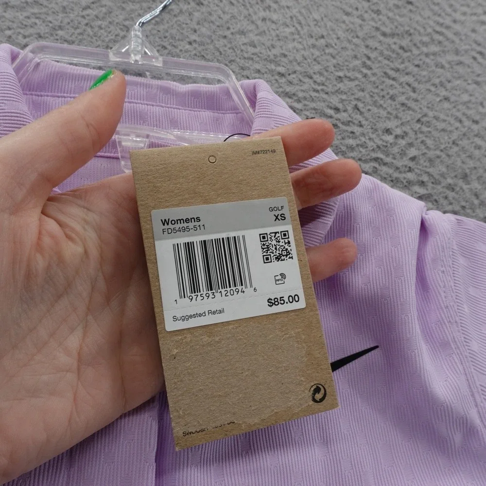 Nike Dri FIT ADV‎ Golf Polo Size XS Lavender Womens Performance Shirt NEW